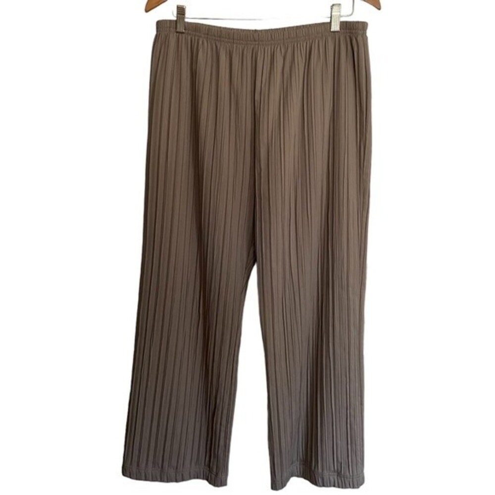 Blanque Lagenlook Tan pull on wide leg relaxed fit pants
